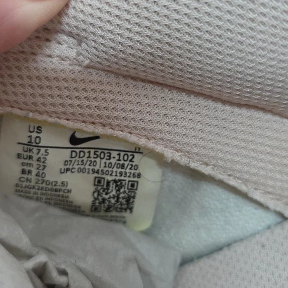 Nike-style Women's Dunk Low Top Sneakers in Light Pink and White Used Size 10 - Picture 9 of 12